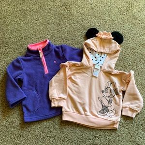 Set of 2 Baby Girls Sweatshirts (Carter’s and Disney) - 12 Months